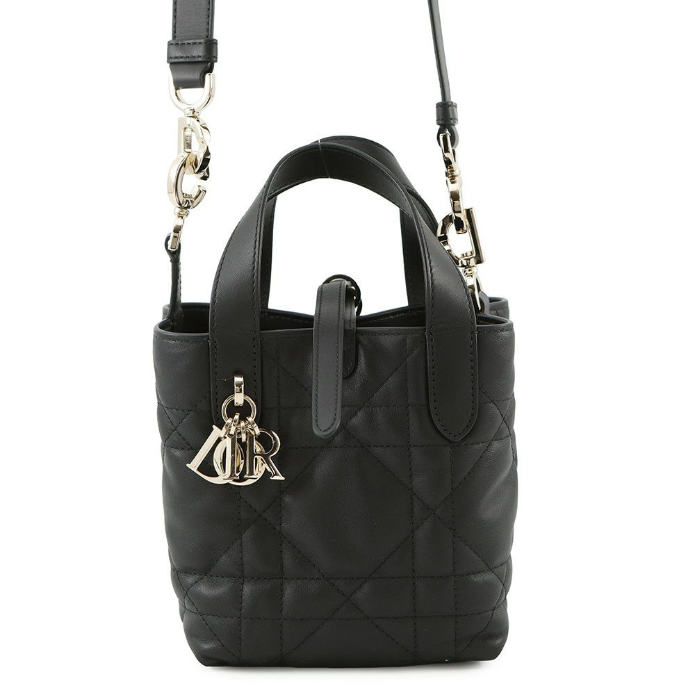 ディオール ハンドバッグ マクロカナージュ Dior Toujours バーティカル トート ナノ カーフレザー S6100OSNW 黒