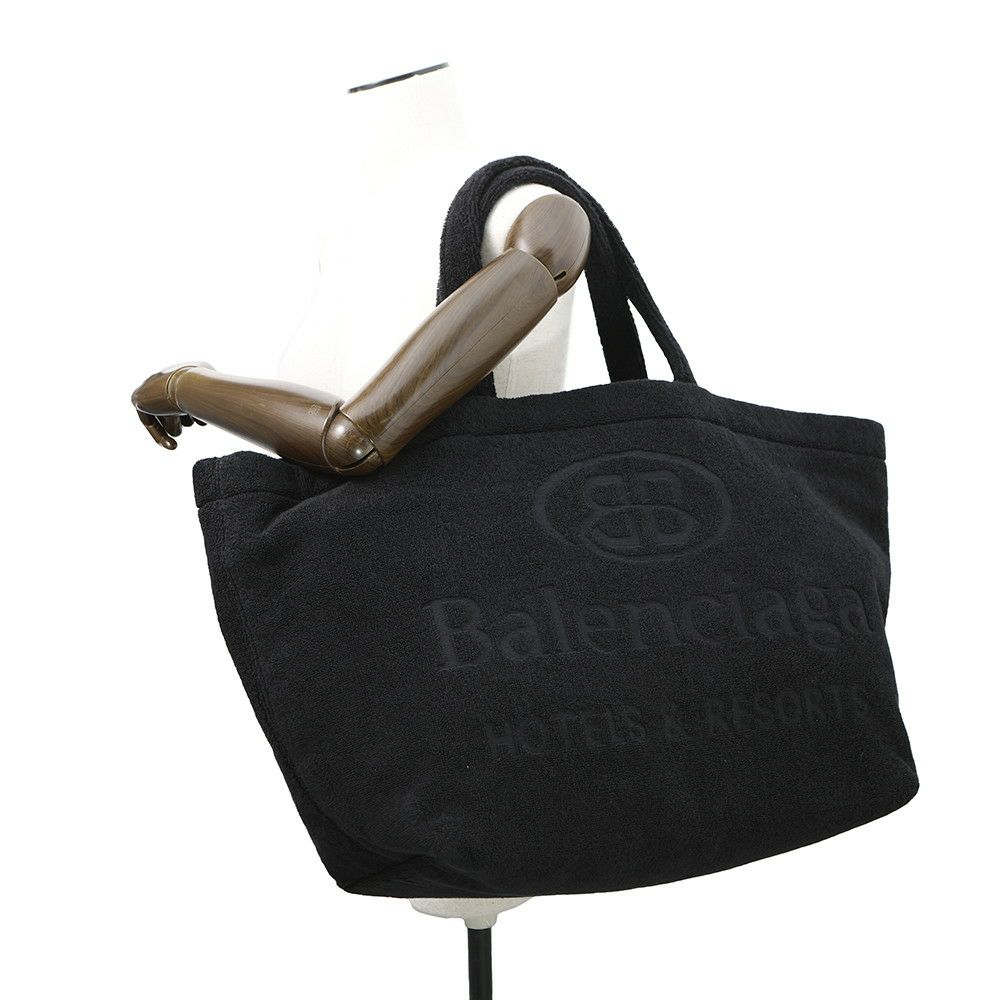 バレンシアガ トートバッグ ジャンボ ラージ タオルファブリック 743152 BALENCIAGA 黒