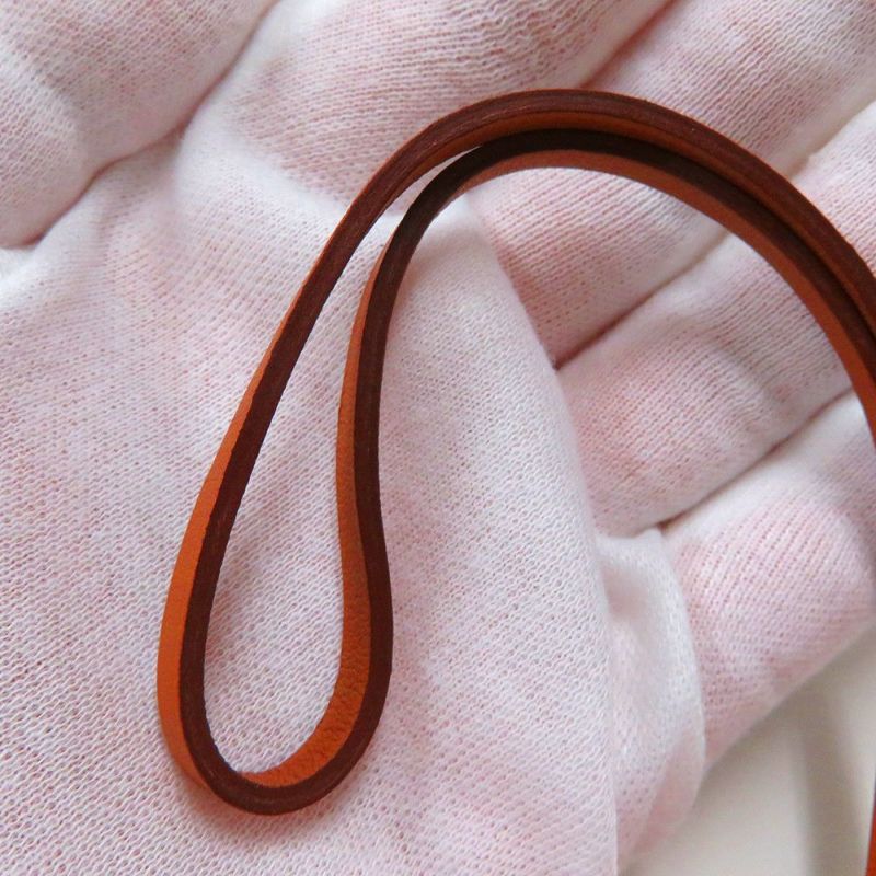 エルメス バッグチャーム ショッパー サックオランジュ フー/ゴールド ラムスキン Y刻印