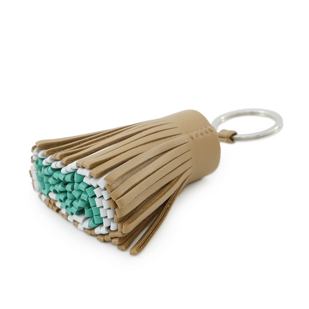 エルメス カルメン トリコロール チャイ/ブループリュム/ミント/シルバー金具 ラムスキン U刻印 HERMES チャーム