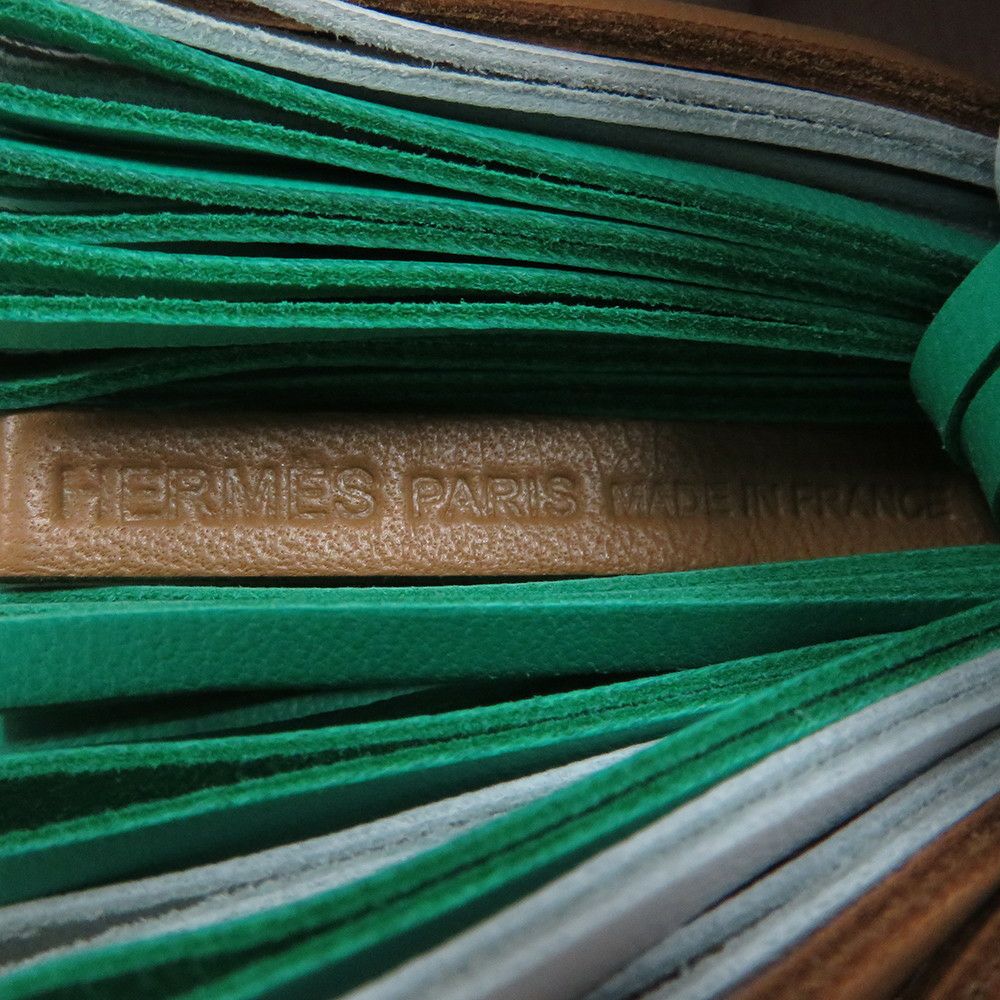 エルメス カルメン トリコロール チャイ/ブループリュム/ミント/シルバー金具 ラムスキン U刻印 HERMES チャーム