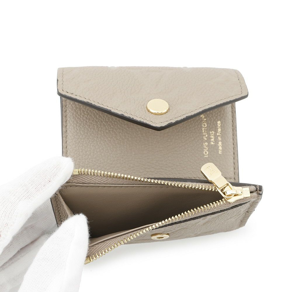 ルイヴィトン 三つ折り財布 モノグラム・アンプラント ポルトフォイユ・ゾエ M69800 LOUIS VUITTON グレージュ