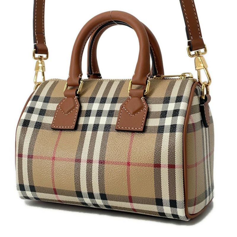バーバリー ハンドバッグ ミニチェックボウリングバッグ PVC レザー 81097911 BURBERRY 2wayショルダー