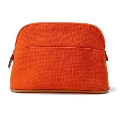 極美品 HERMES エルメス　ボリードポーチPM 小物入れ キャンバス 黄色 極美品 HERMES エルメス ボリードポーチPM 小物入れ キャンバス