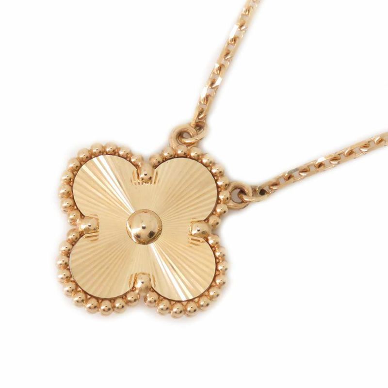 ヴァンクリーフ&アーペル ネックレス ヴィンテージ アルハンブラ ペンダント ギヨシェ K18YGイエローゴールド VCARP4KL00