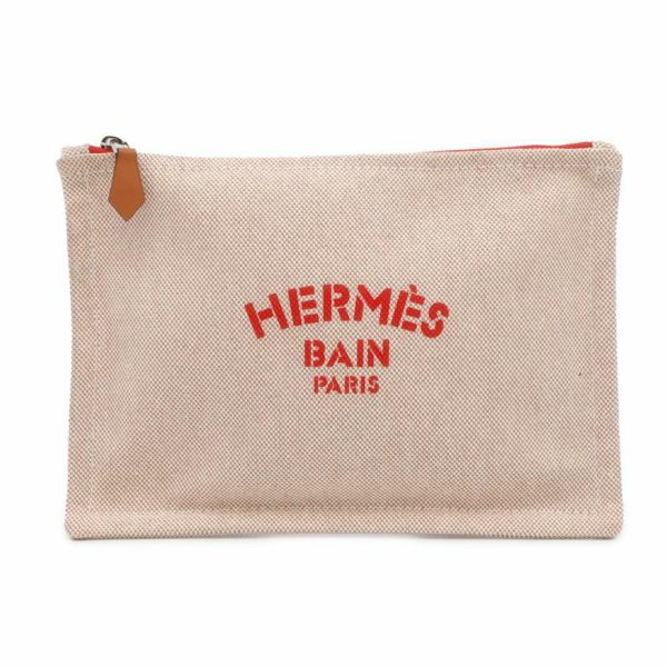 エルメス ポーチ ニュー・ヨッティングPM ルージュ/シルバー金具 HERMES フラットポーチ