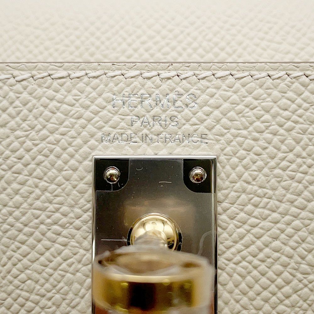 エルメス ハンドバッグ ケリー25 外縫い クレ/エレクトラム金具 エプソン K刻印 2wayショルダー