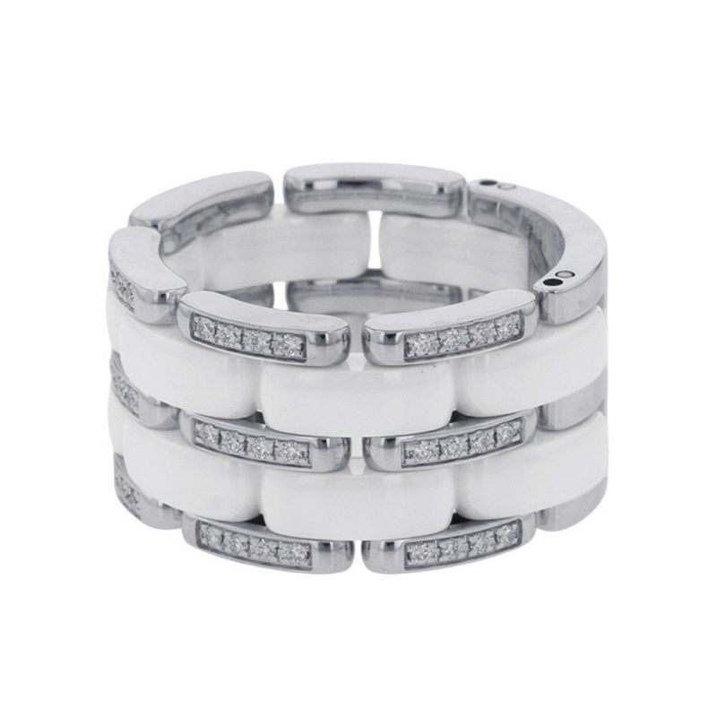 シャネル リング ウルトラ コレクション ダイヤモンド K18WGホワイトゴールド ホワイトセラミック サイズ56 CHANEL 指輪