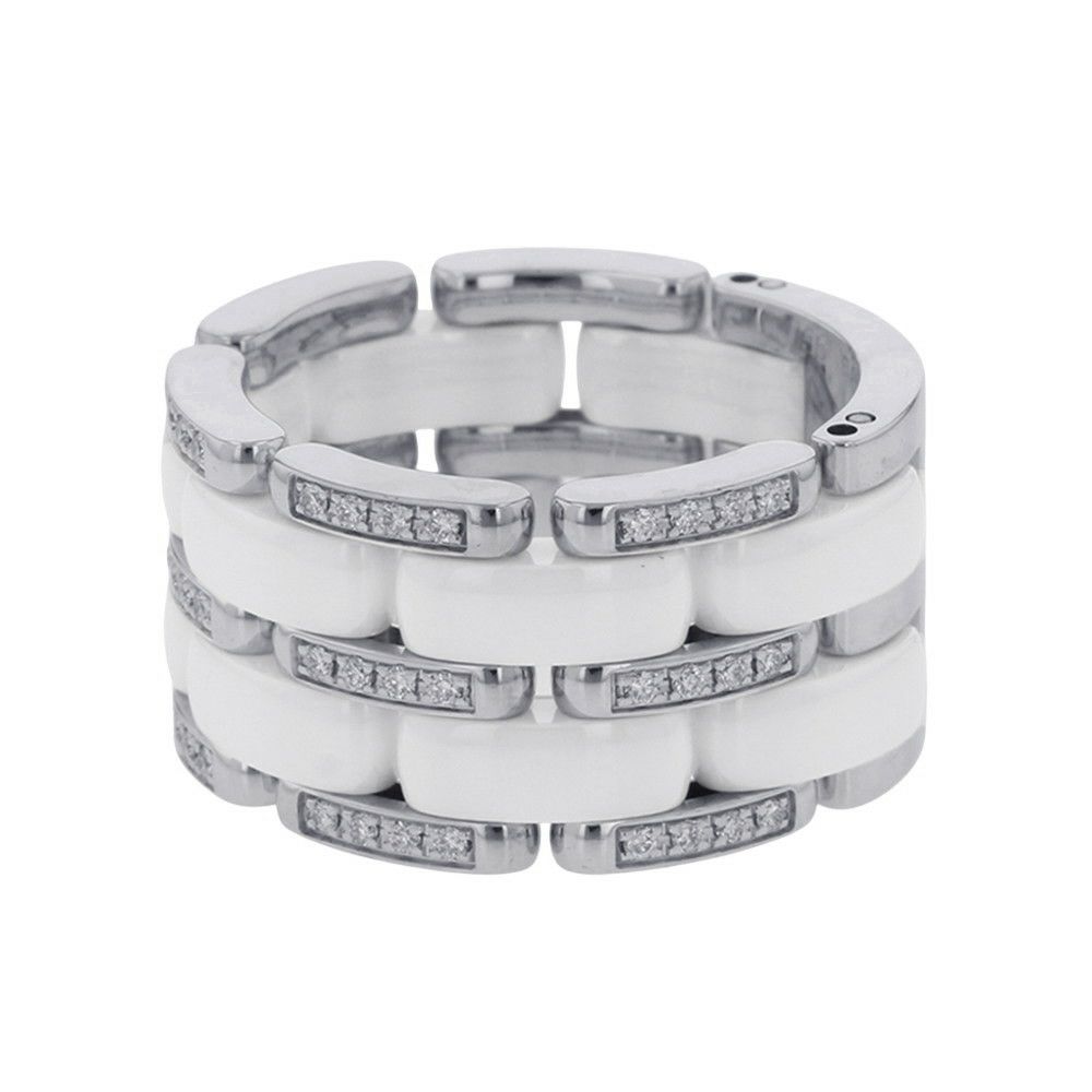 シャネル リング ウルトラ コレクション ダイヤモンド K18WGホワイトゴールド ホワイトセラミック サイズ56 CHANEL 指輪