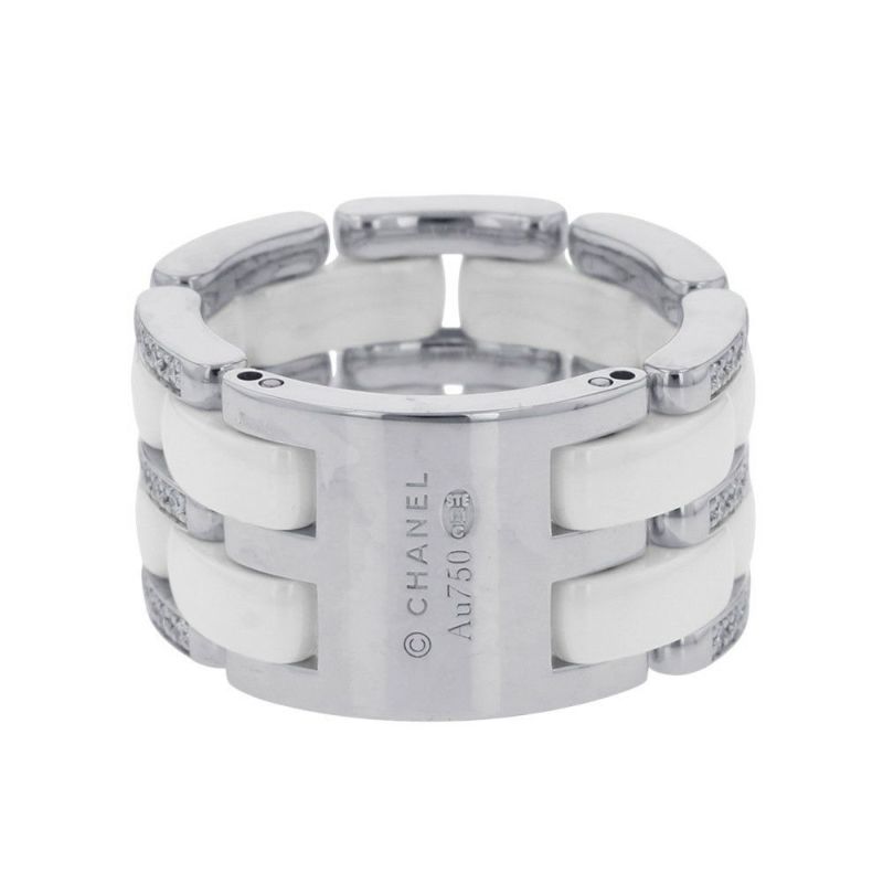シャネル リング ウルトラ コレクション ダイヤモンド K18WGホワイトゴールド ホワイトセラミック サイズ56 CHANEL 指輪