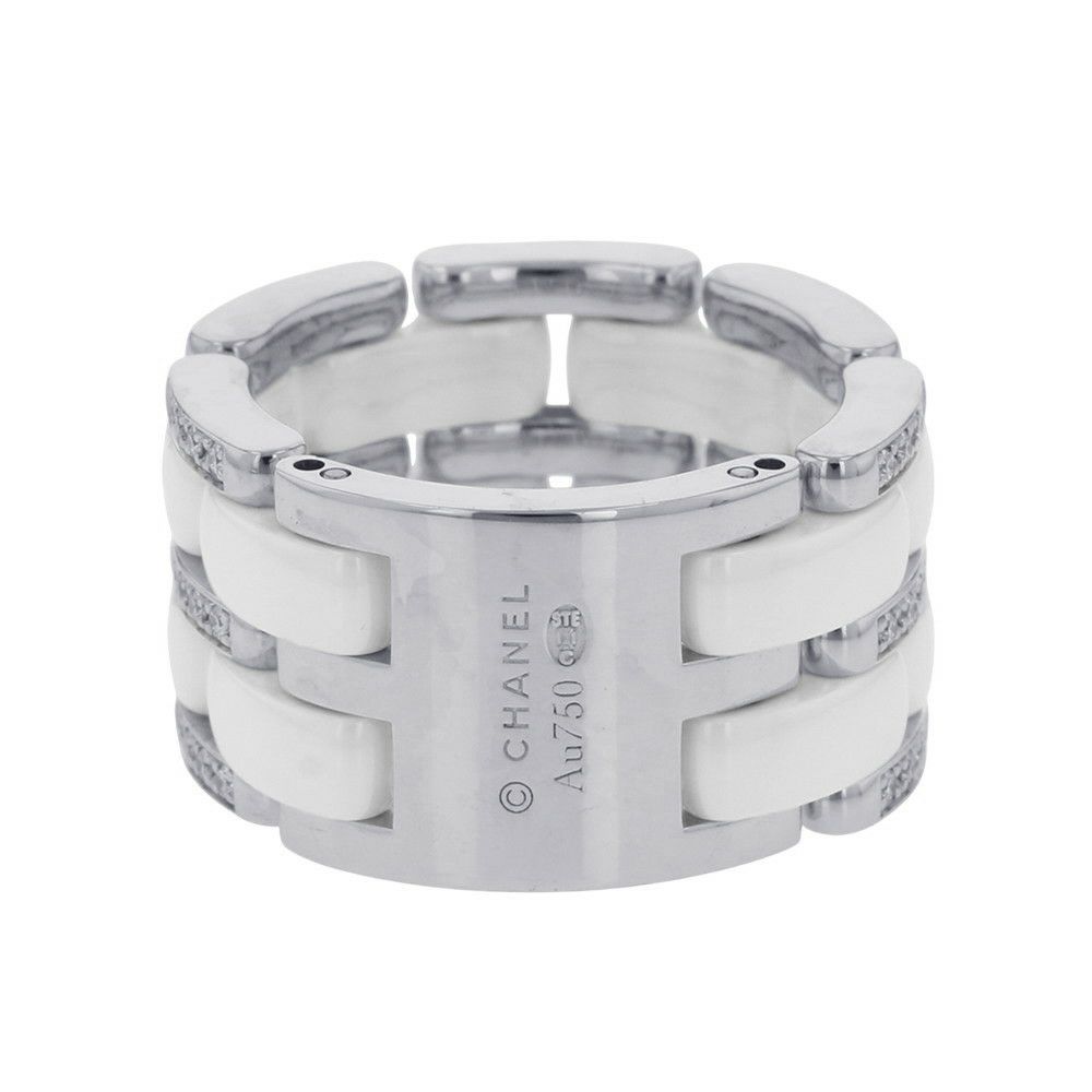 シャネル リング ウルトラ コレクション ダイヤモンド K18WGホワイトゴールド ホワイトセラミック サイズ56 CHANEL 指輪