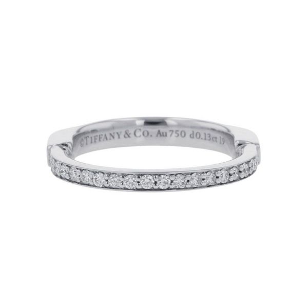 ティファニー リング ロック リング ダイヤモンド 0.13ct K18WGホワイトゴールド サイズ約9号 72345363 Tiffany&Co. 指輪