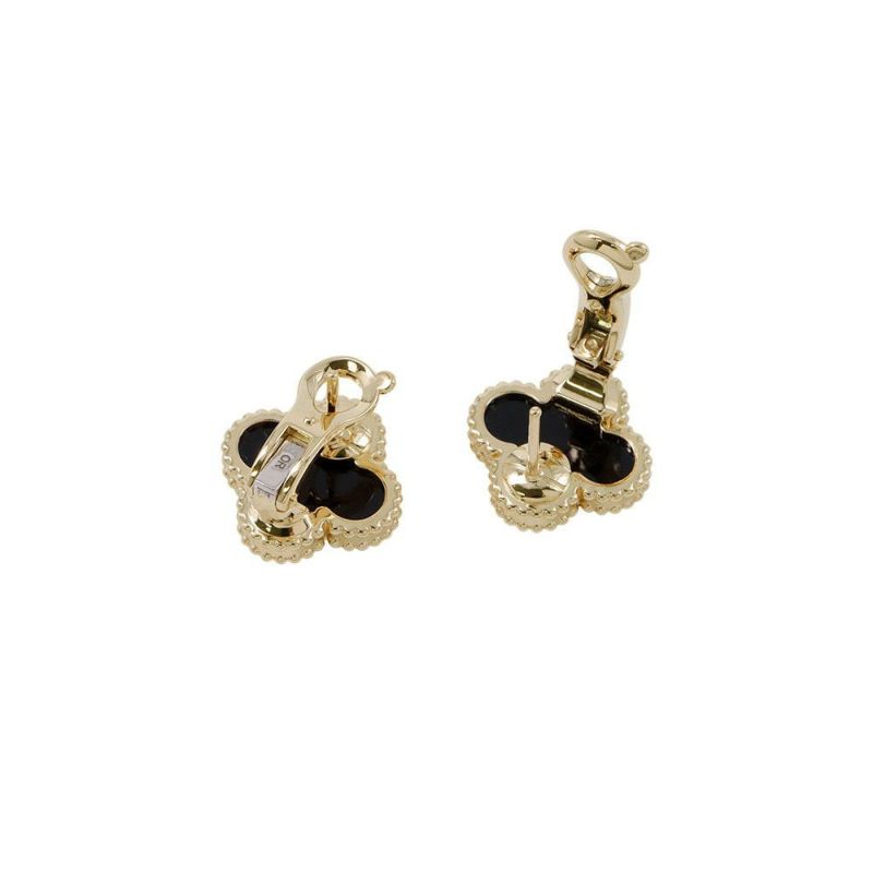 ヴァンクリーフ&アーペル ピアス ヴィンテージ アルハンブラ イヤリング オニキス K18YGイエローゴールド VCARA44200