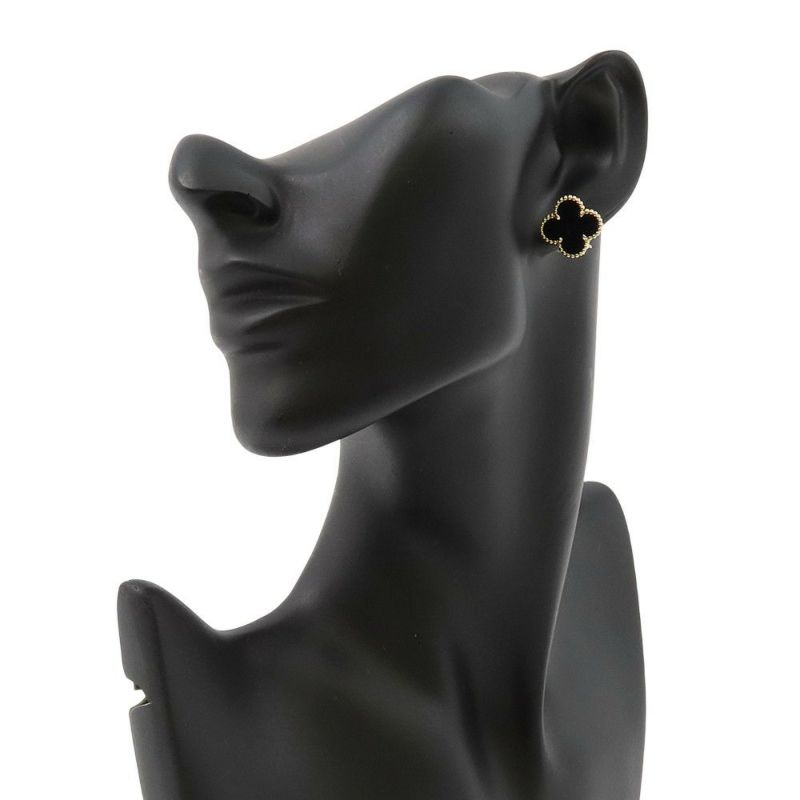 ヴァンクリーフ&アーペル ピアス ヴィンテージ アルハンブラ イヤリング オニキス K18YGイエローゴールド VCARA44200