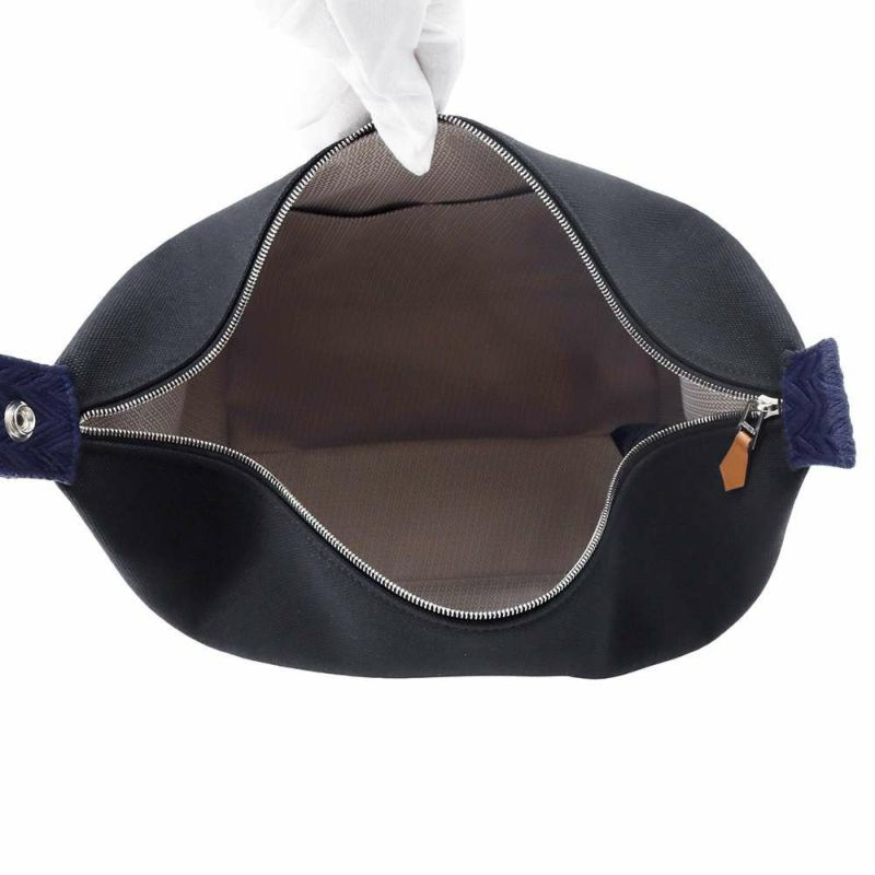 エルメス ポーチ ブリッド・ア・ブラックGM ジグザグ ブラック/ブルーニュイ/シルバー金具 キャンバス