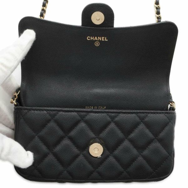 シャネル チェーンウォレット マトラッセ ココマーク キャビアスキン AP2096 CHANEL 財布 フラップフォンケース バッグ 黒