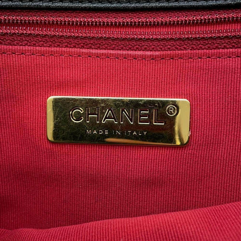 シャネル チェーンショルダーバッグ 19 フラップ ココマーク ラムスキン AS1160 CHANEL 黒