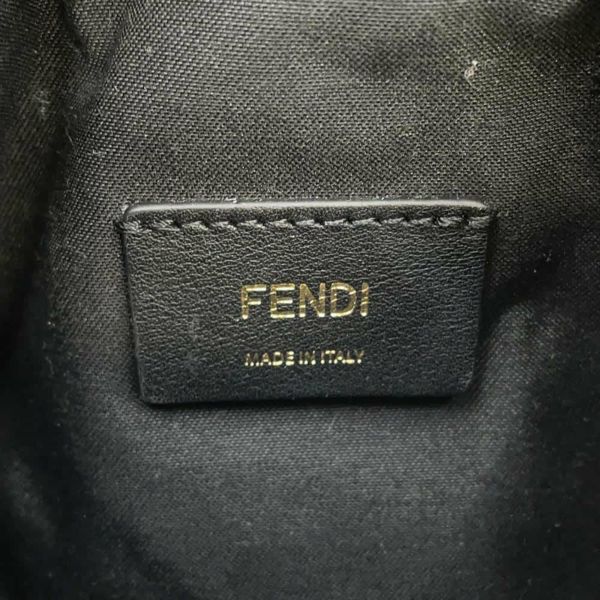 フェンディ ショルダーバッグ モン トレゾール ミニ ラフィア レザー 8BS010 FENDI 2wayハンドバッグ 黒