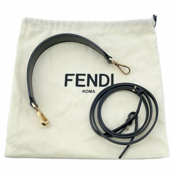 フェンディ ショルダーバッグ モン トレゾール ミニ ラフィア レザー 8BS010 FENDI 2wayハンドバッグ 黒