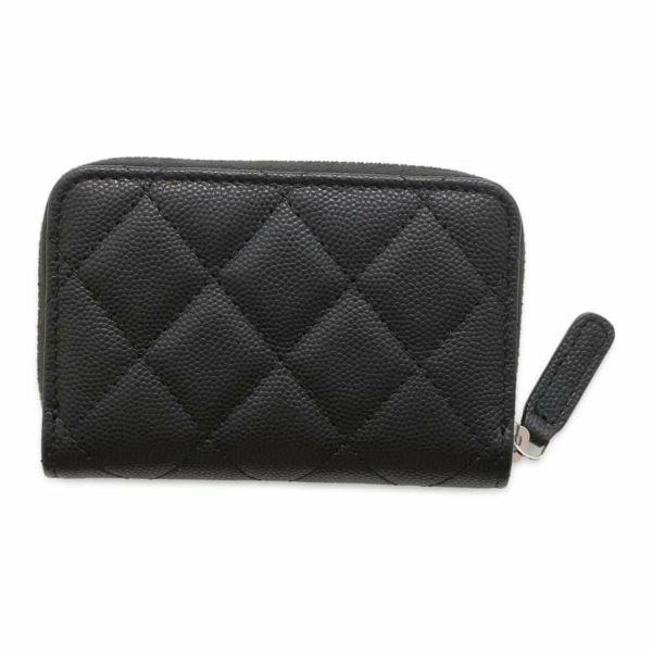 シャネル コインケース マトラッセ ジップ コインパース ココマーク キャビアスキン AP3830 CHANEL 財布 黒