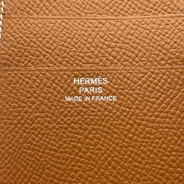 エルメス 三つ折り財布 ベアンコンビネ  ゴールド/シルバー金具 ヴォーエプソン U刻印 HERMES 財布