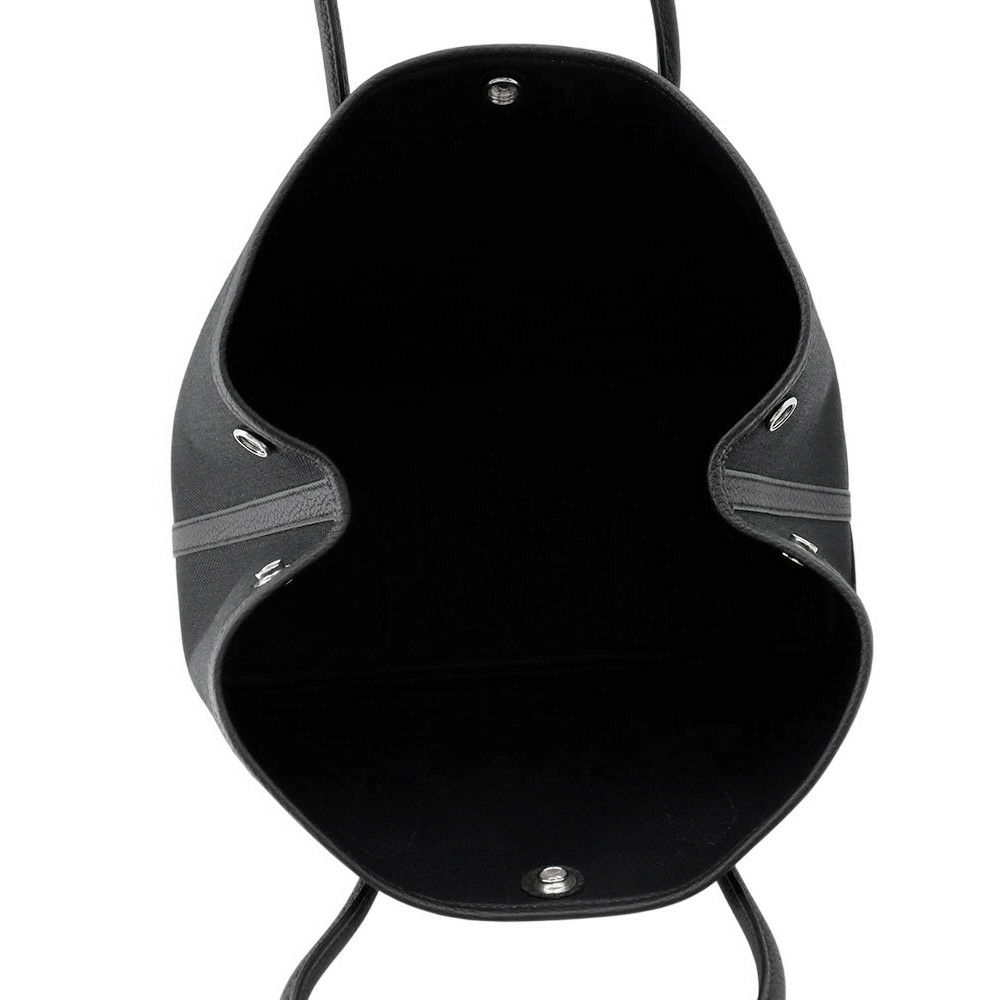 エルメス トートバッグ ガーデンパーティTPM ブラック/シルバー金具 トワルミリタリー/ネゴンダ K刻印 黒