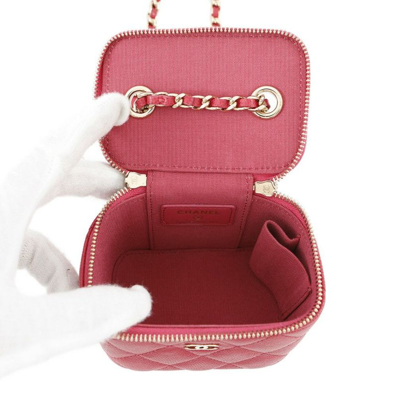 シャネル チェーンショルダーバッグ マトラッセ ココマーク クラシック ミニ ヴァニティケース キャビアスキン AP1340 CHANEL