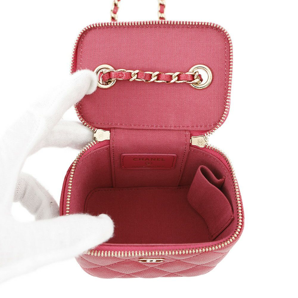 シャネル チェーンショルダーバッグ マトラッセ ココマーク クラシック ミニ ヴァニティケース キャビアスキン AP1340 CHANEL