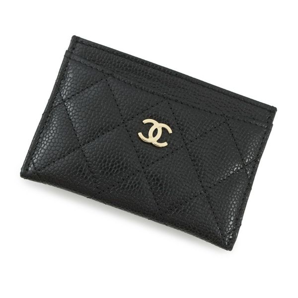 シャネル カードケース クラシック マトラッセ ココマーク キャビアスキン AP0213 CHANEL 定期入れ パスケース 黒