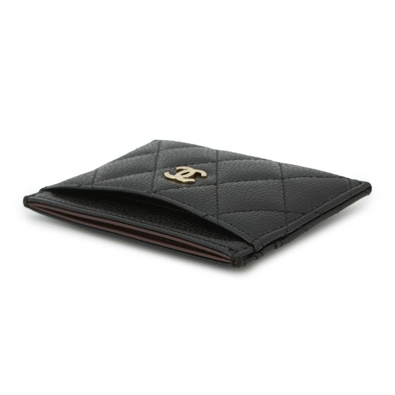 シャネル カードケース クラシック マトラッセ ココマーク キャビアスキン AP0213 CHANEL 定期入れ パスケース 黒