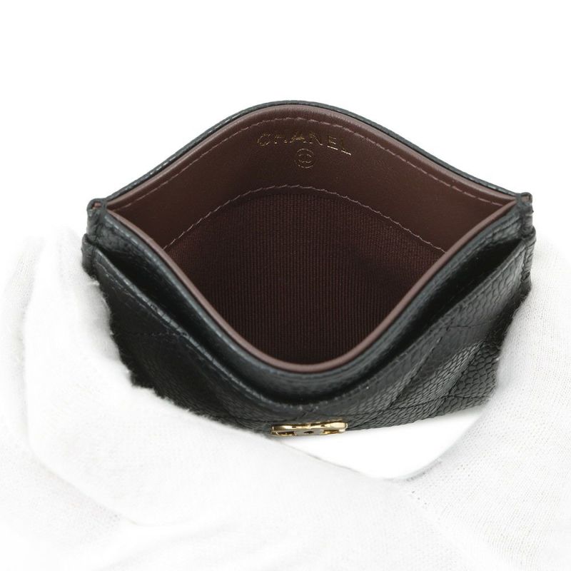 シャネル カードケース クラシック マトラッセ ココマーク キャビアスキン AP0213 CHANEL 定期入れ パスケース 黒