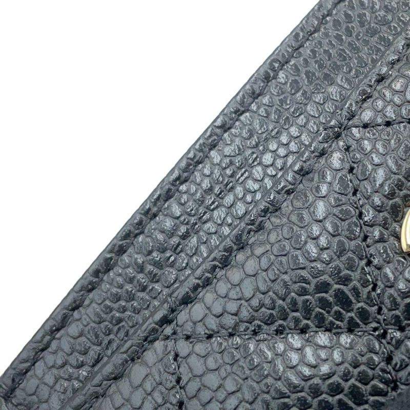 シャネル カードケース クラシック マトラッセ ココマーク キャビアスキン AP0213 CHANEL 定期入れ パスケース 黒