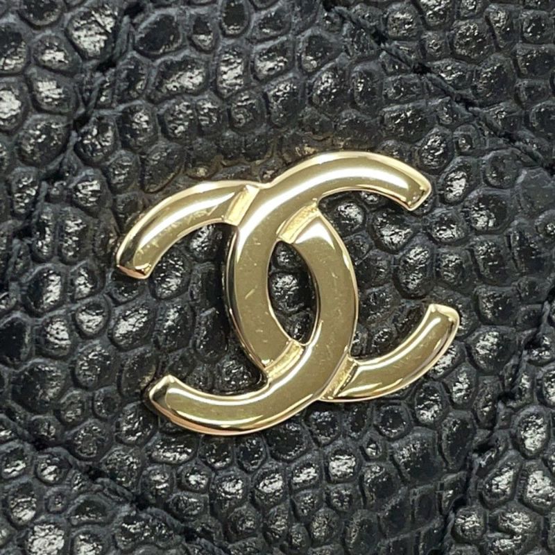 シャネル カードケース クラシック マトラッセ ココマーク キャビアスキン AP0213 CHANEL 定期入れ パスケース 黒