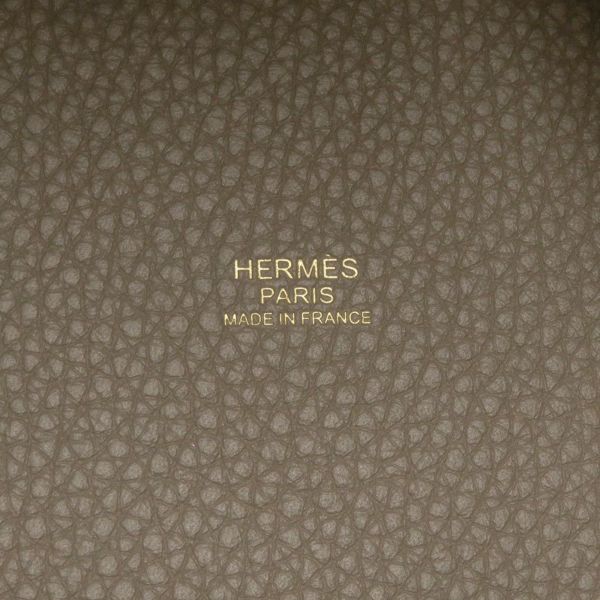 エルメス ハンドバッグ ピコタンロックMM エトゥープ/ゴールド金具 トリヨンクレマンス W刻印 HERMES トートバッグ
