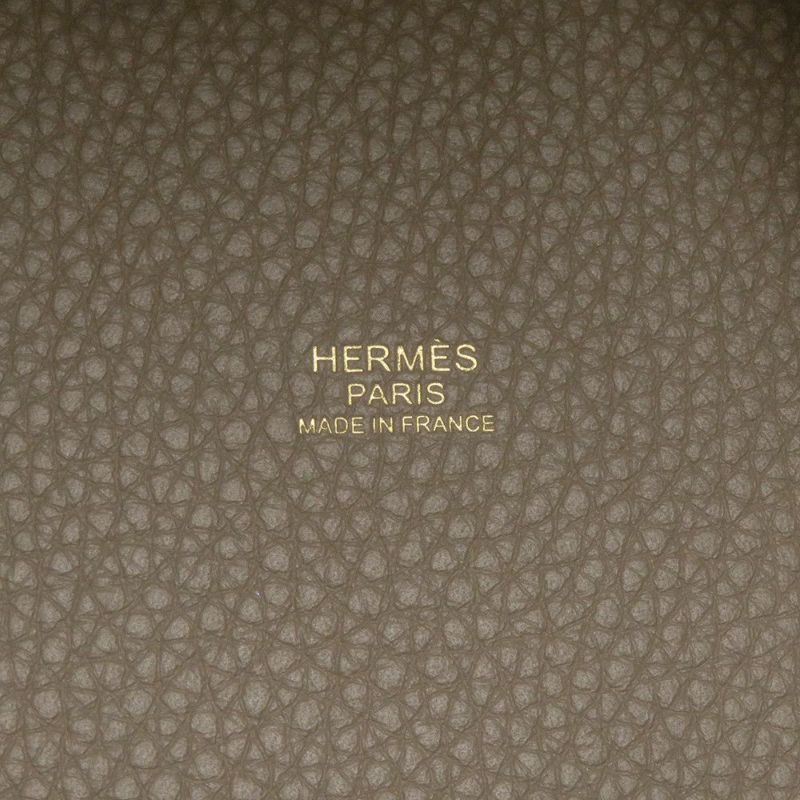エルメス ハンドバッグ ピコタンロックMM エトゥープ/ゴールド金具 トリヨンクレマンス W刻印 HERMES トートバッグ