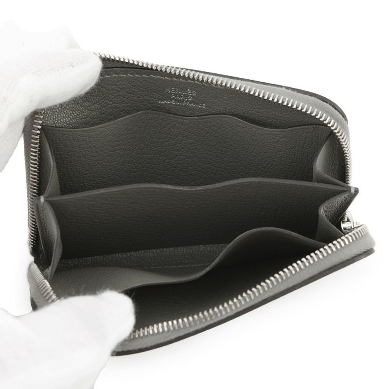 エルメス カードケース ジップ アン ゴー グリメイヤー/シルバー金具 エバーカラー K刻印 HERMES 定期入れ