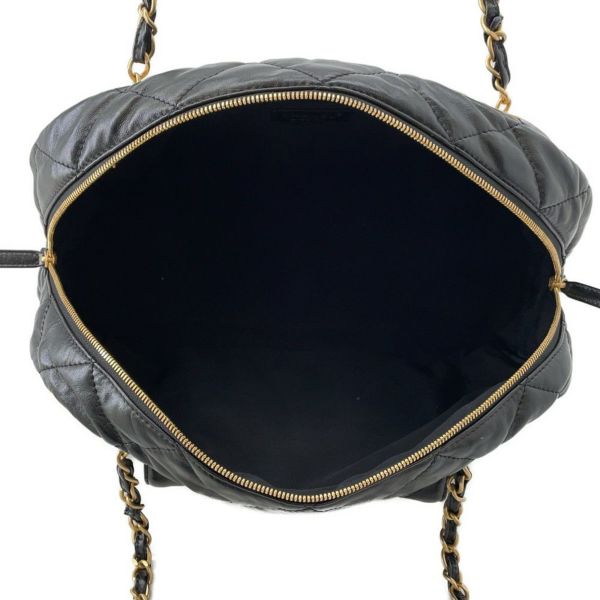 シャネル ショルダーバッグ ココマーク マトラッセ マキシボーリングバッグ カーフレザー AS4812  CHANEL 黒