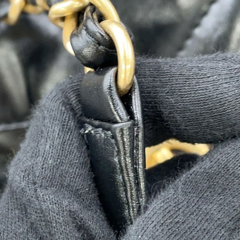 シャネル ショルダーバッグ ココマーク マトラッセ マキシボーリングバッグ カーフレザー AS4812  CHANEL 黒