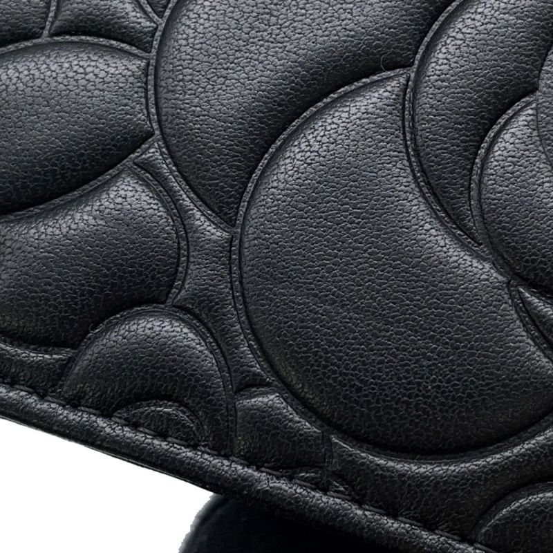 シャネル チェーンウォレット カメリア ココマーク ラムスキン A47421 CHANEL 財布 黒