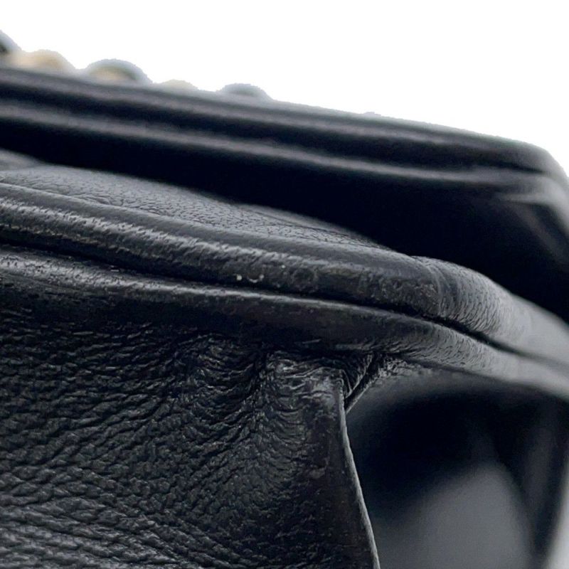 シャネル チェーンウォレット カメリア ココマーク ラムスキン A47421 CHANEL 財布 黒