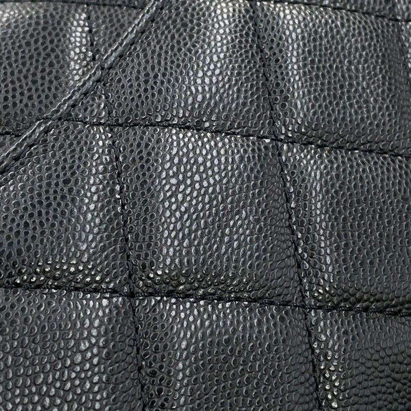 シャネル チェーンショルダーバッグ ココマーク マトラッセ キャビアスキン AS5239 CHANEL ミニ 黒