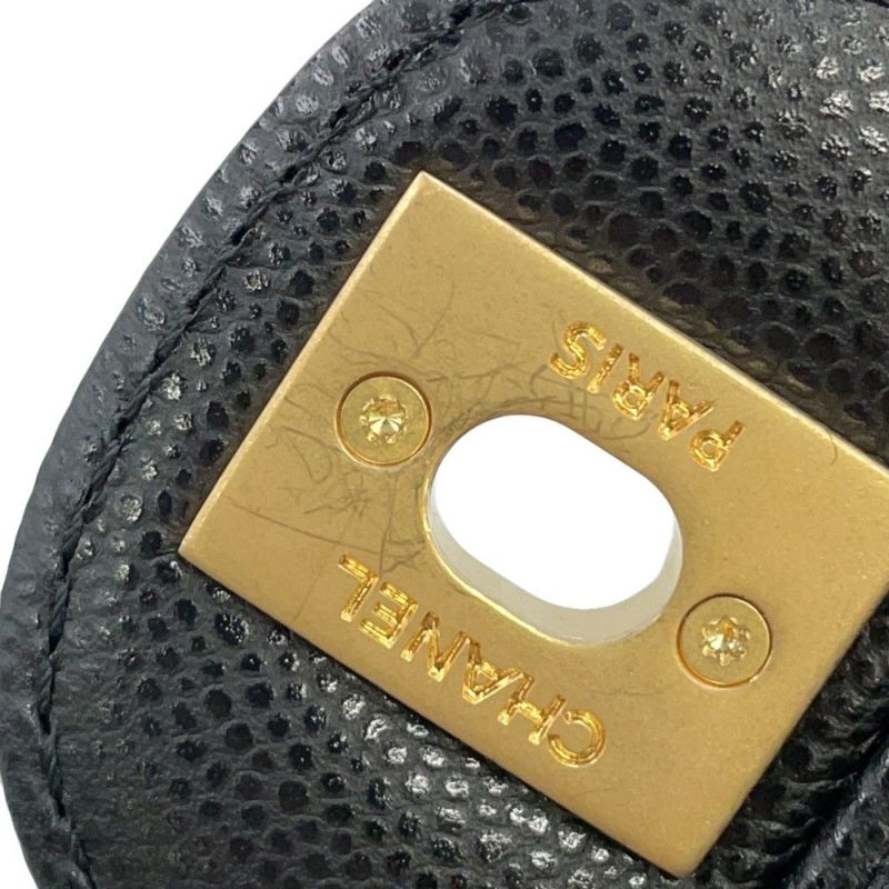 シャネル チェーンショルダーバッグ ココマーク マトラッセ キャビアスキン AS5239 CHANEL ミニ 黒