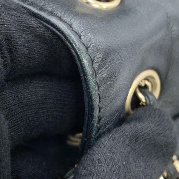 シャネル チェーンショルダーバッグ ココマーク マトラッセ 巾着 ラムスキン AS1439 CHANEL 黒