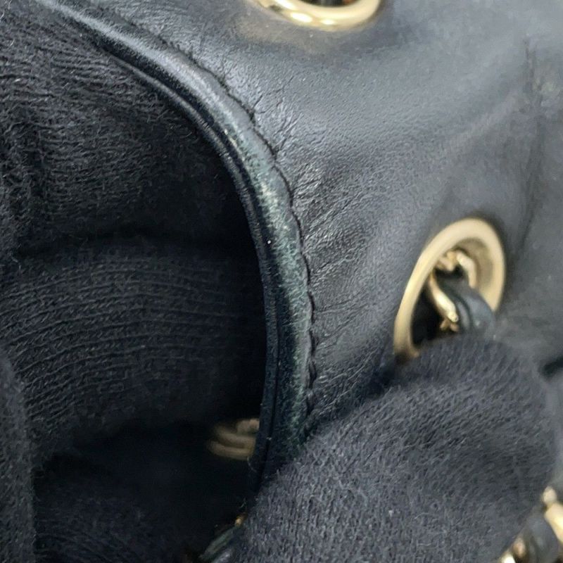 シャネル チェーンショルダーバッグ ココマーク マトラッセ 巾着 ラムスキン AS1439 CHANEL 黒