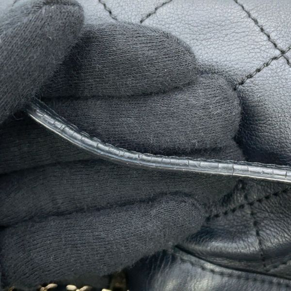 シャネル チェーンショルダーバッグ ココマーク マトラッセ 巾着 ラムスキン AS1439 CHANEL 黒