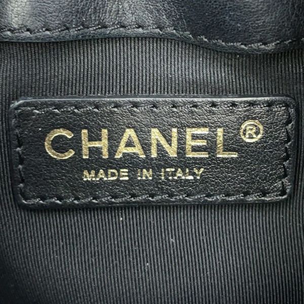 シャネル チェーンショルダーバッグ ココマーク マトラッセ 巾着 ラムスキン AS1439 CHANEL 黒