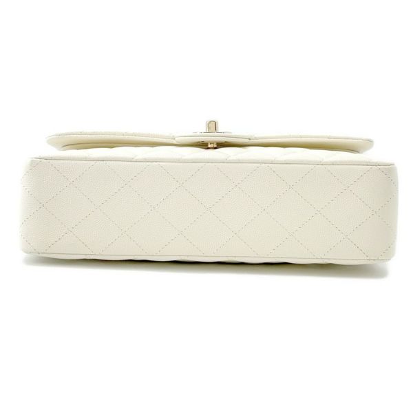 シャネル チェーンショルダーバッグ マトラッセ25 ココマーク ダブルチェーン キャビアスキン A01112 CHANEL 白