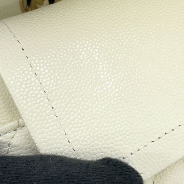 シャネル チェーンショルダーバッグ マトラッセ25 ココマーク ダブルチェーン キャビアスキン A01112 CHANEL 白