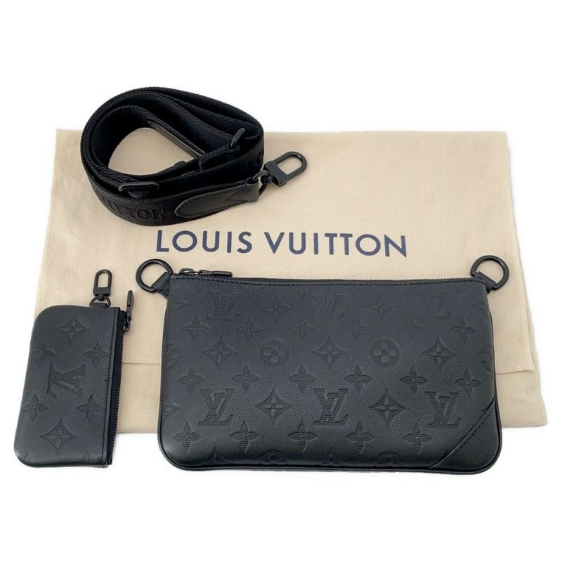ルイヴィトン ショルダーバッグ モノグラム・シャドウ トリオ メッセンジャー M46602 LOUIS VUITTON ブラック 黒