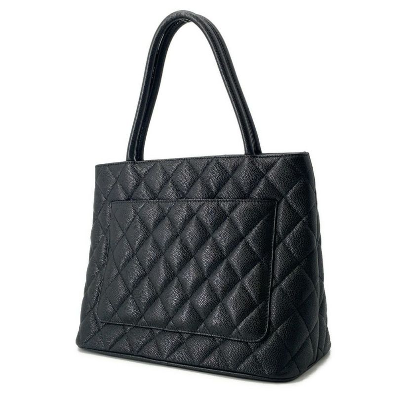 シャネル トートバッグ 復刻トート マトラッセ ココマーク キャビアスキン A01804 CHANEL 黒